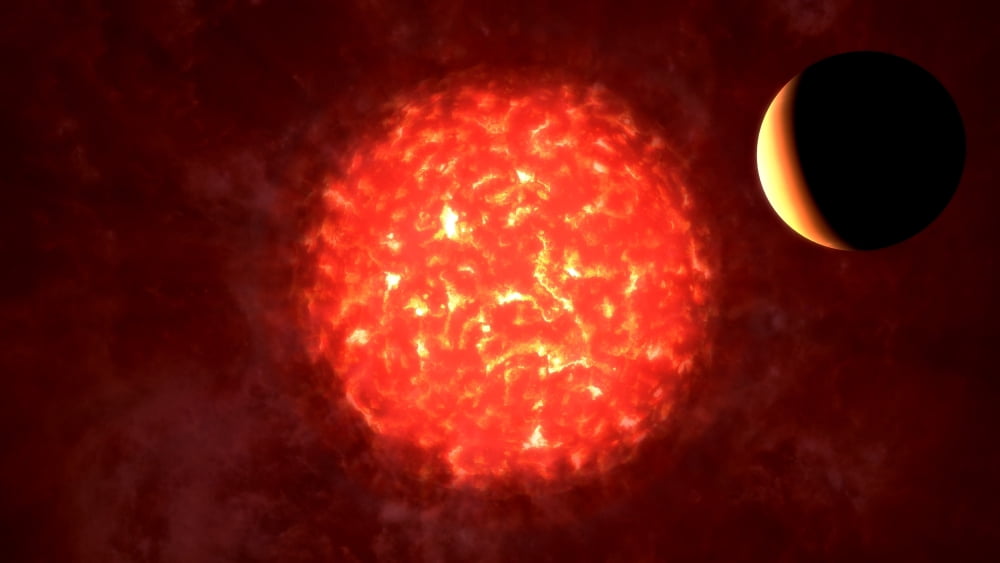 View from Neptune if our Sun were replaced by VY Canis Majoris Canvas Art - Rhys TaylorStocktrek Images (19 x 11)