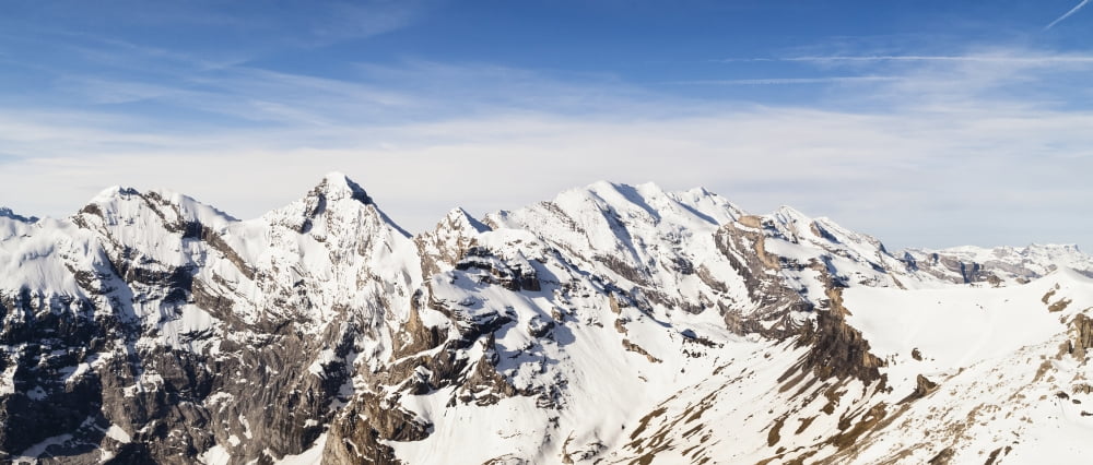 View from Piz Gloria Bernese Oberland Switzerland Canvas Art - Kav Dadfar Design Pics (44 x 20)