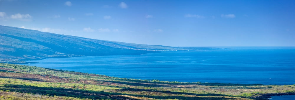 View from South Kona with Mauna Loa Captain Cook Hawaii USA Canvas Art - Panoramic Images (6 x 18)