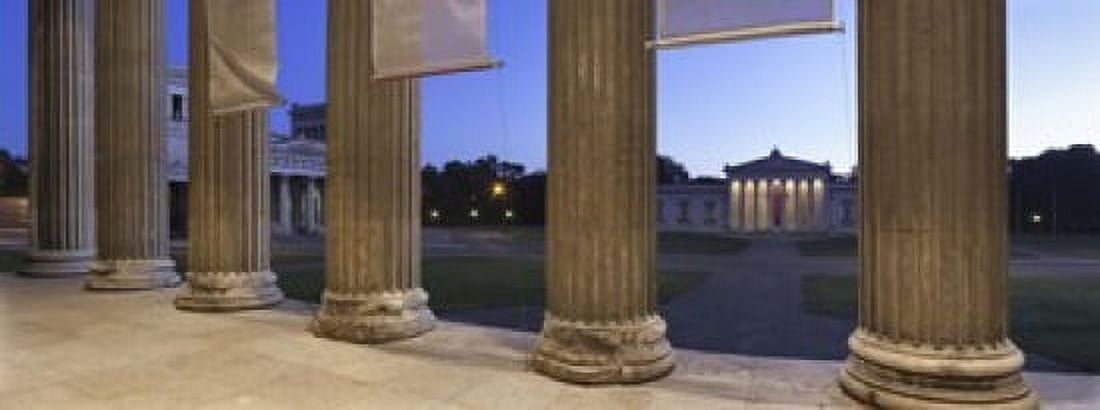 View from Staatliche Antikensammlung to the Propylaeen and Glyptothek Koenigsplatz Munich Bavaria Germany Canvas Art - Panoramic Images (15 x 6)