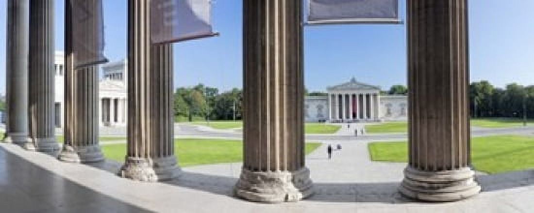 View from Staatliche Antikensammlung to the Propylaeen and Glyptothek Koenigsplatz Munich Bavaria Germany Canvas Art - Panoramic Images (15 x 6)