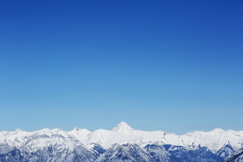 View from Sulphur mountain of the Canadian Rockies in winter Banff Alberta Canada Canvas Art - Gillian Williamson Design Pics (38 x 24)