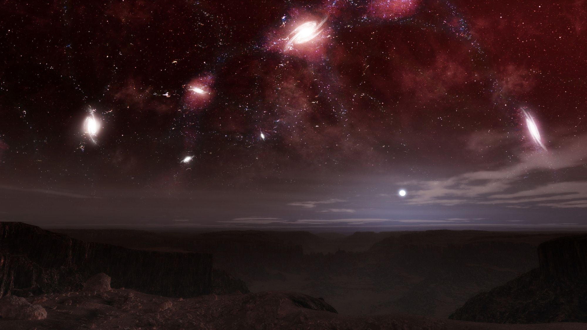 View from a world between galaxies Canvas Art - Frieso HoevelkampStocktrek Images (38 x 22)