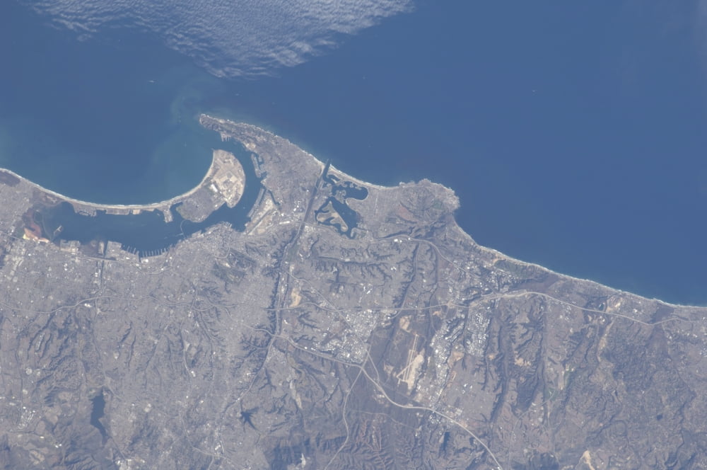 View from space of San Diego California Canvas Art - Stocktrek Images (35 x 23)