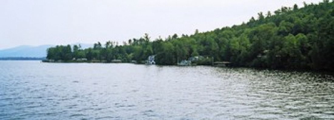 View from the Minne Ha Ha Steamboat Lake George New York State USA Canvas Art - Panoramic Images (18 x 7)