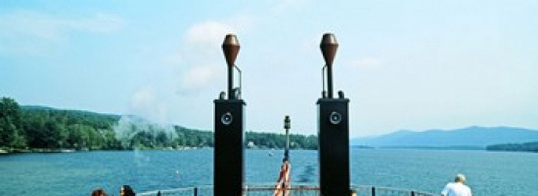 View from the Minne Ha Ha Steamboat Lake George New York State USA Canvas Art - Panoramic Images (36 x 13)