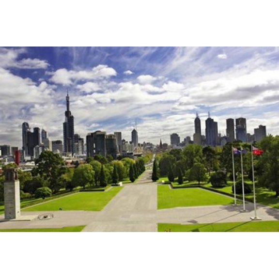 View from the Shrine of Remembrance Melbourne Victoria Australia Canvas Art - David Wall DanitaDelimont (36 x 24)