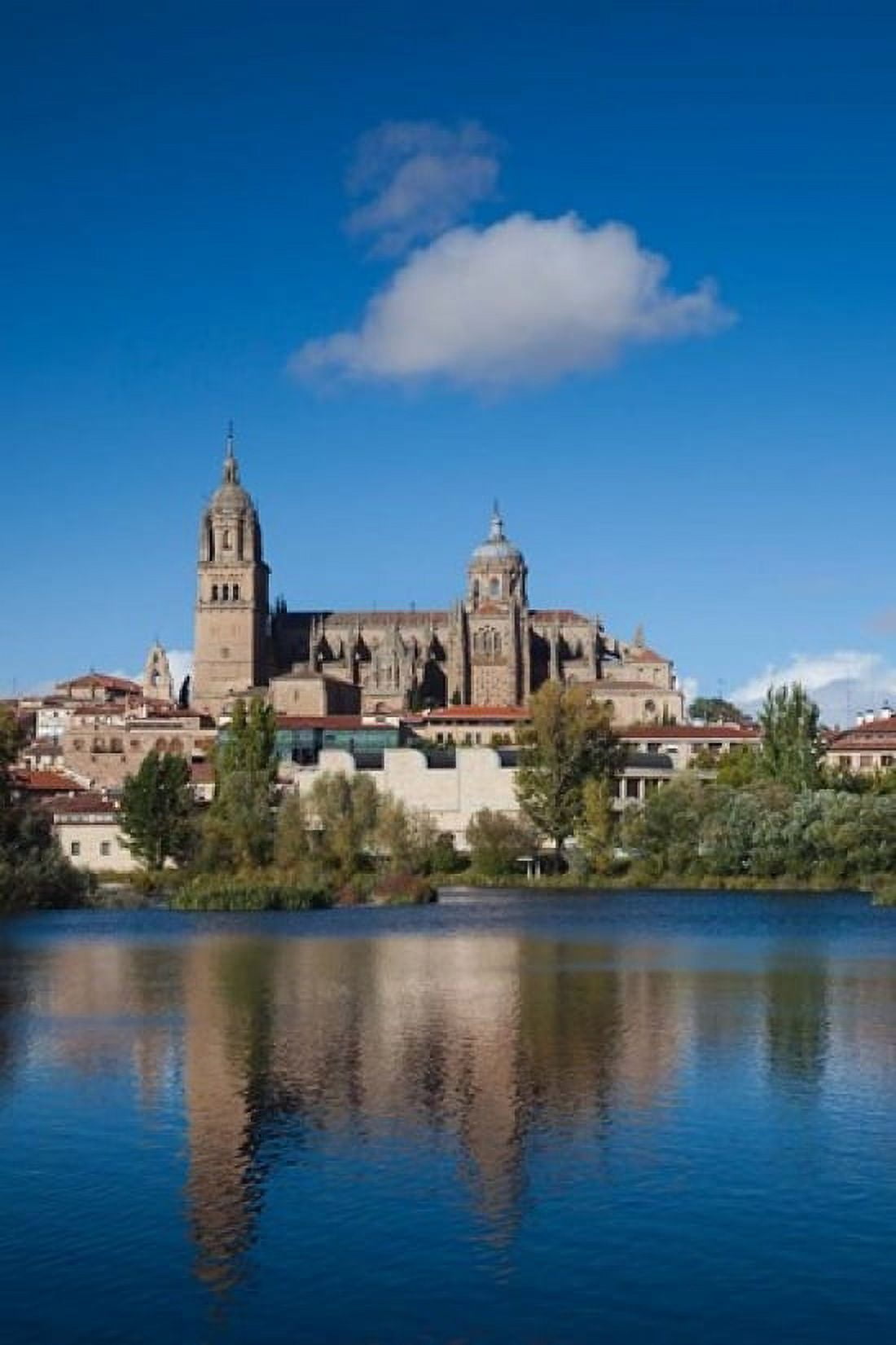 View from the Tormes River Salamanca Spain Canvas Art - Walter Bibikow DanitaDelimont (18 x 24)