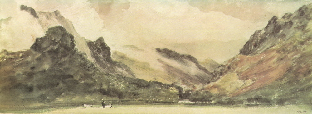View in Borrowdale 1806 Canvas Art - John Constable (24 x 36)