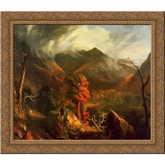 View in the White Mountains 22x20 Gold Ornate Wood Framed Canvas Art by Cole, Thomas