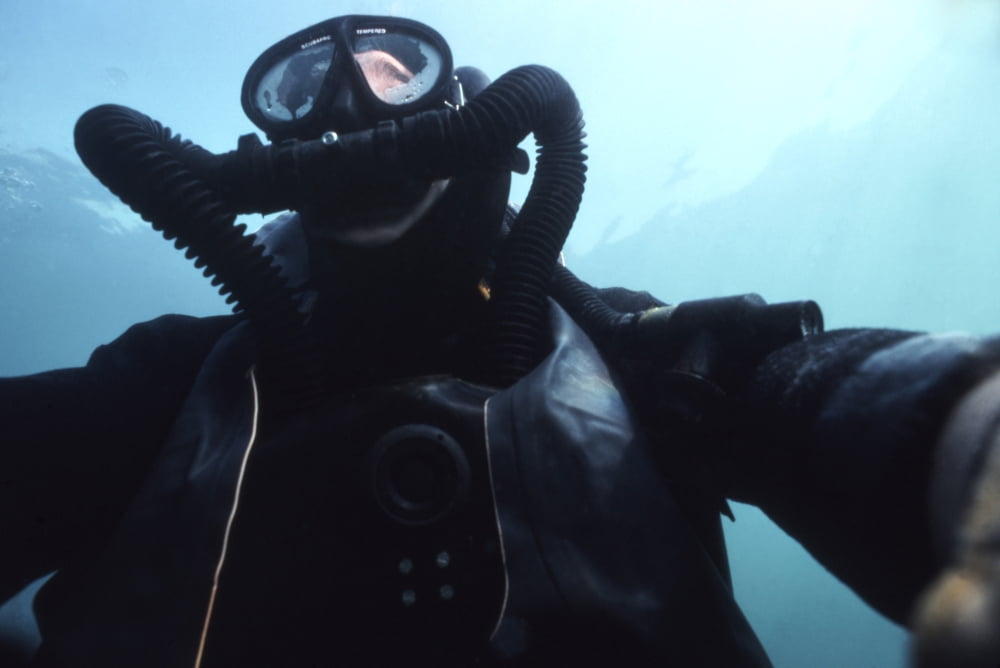 View looking up at a Navy SEAL combat swimmer Canvas Art - Michael WoodStocktrek Images (34 x 23)
