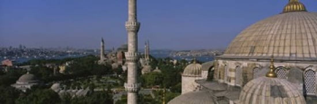 View of a mosque St Sophia Hagia Sophia Mosque of Sultan Ahmet I Blue Mosque Sultanahmet District Istanbul Turkey Canvas Art - Panoramic Images (18 x 6)