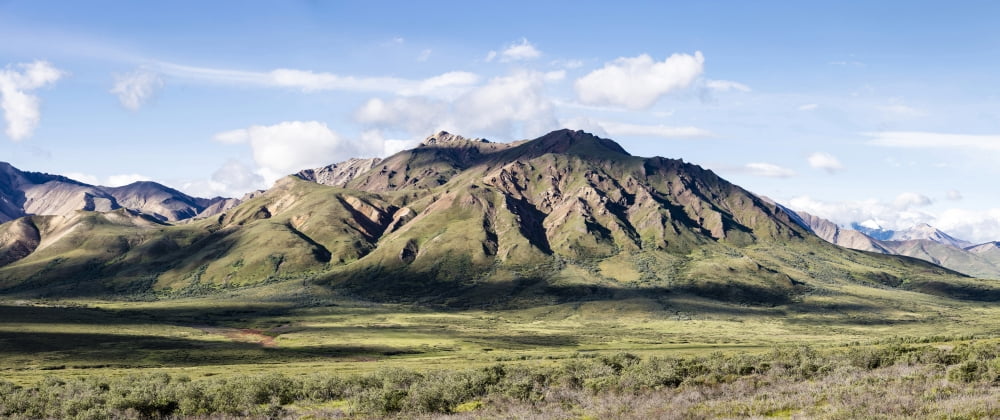 View of Alaska Range near Polychrome Pass in Denali National Park in Southcentral Alaska Alaska USA Canvas Art - Panoramic Images (27 x 9)