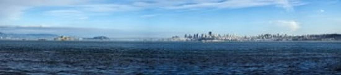 View of Alcatraz Island and San Francisco California USA Canvas Art - Panoramic Images (22 x 5)