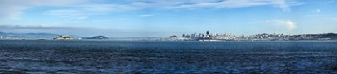 View of Alcatraz Island and San Francisco California USA Canvas Art - Panoramic Images (44 x 10)