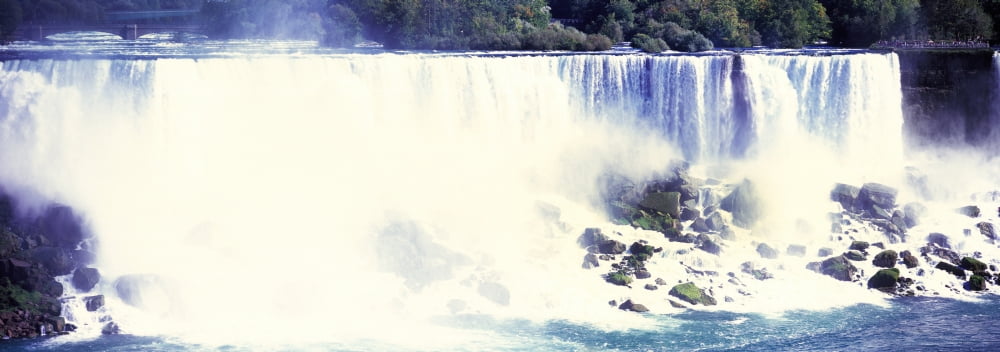 View of American side of Falls Niagara Falls Niagara River Niagara County New York State USA Canvas Art - Panoramic Images (36 x 12)