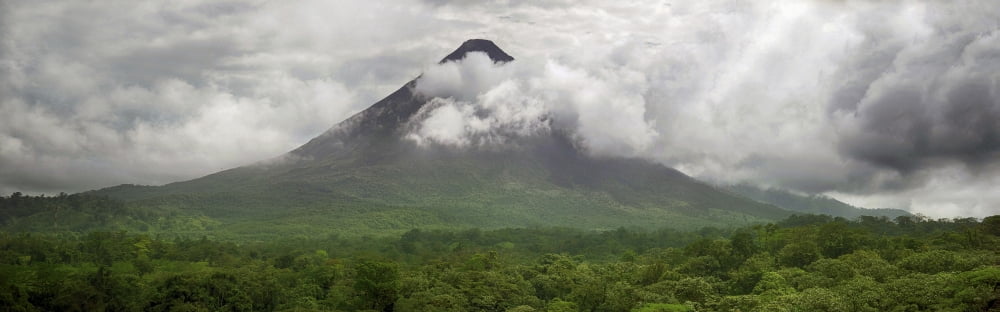 View of Arenal Volcano National Park Costa Rica Canvas Art - Panoramic Images (36 x 12)