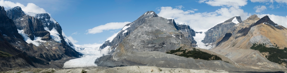 View of Athabasca Glacier along the Icefields Parkway Jasper National Park Alberta Canada Canvas Art - Panoramic Images (10 x 40)