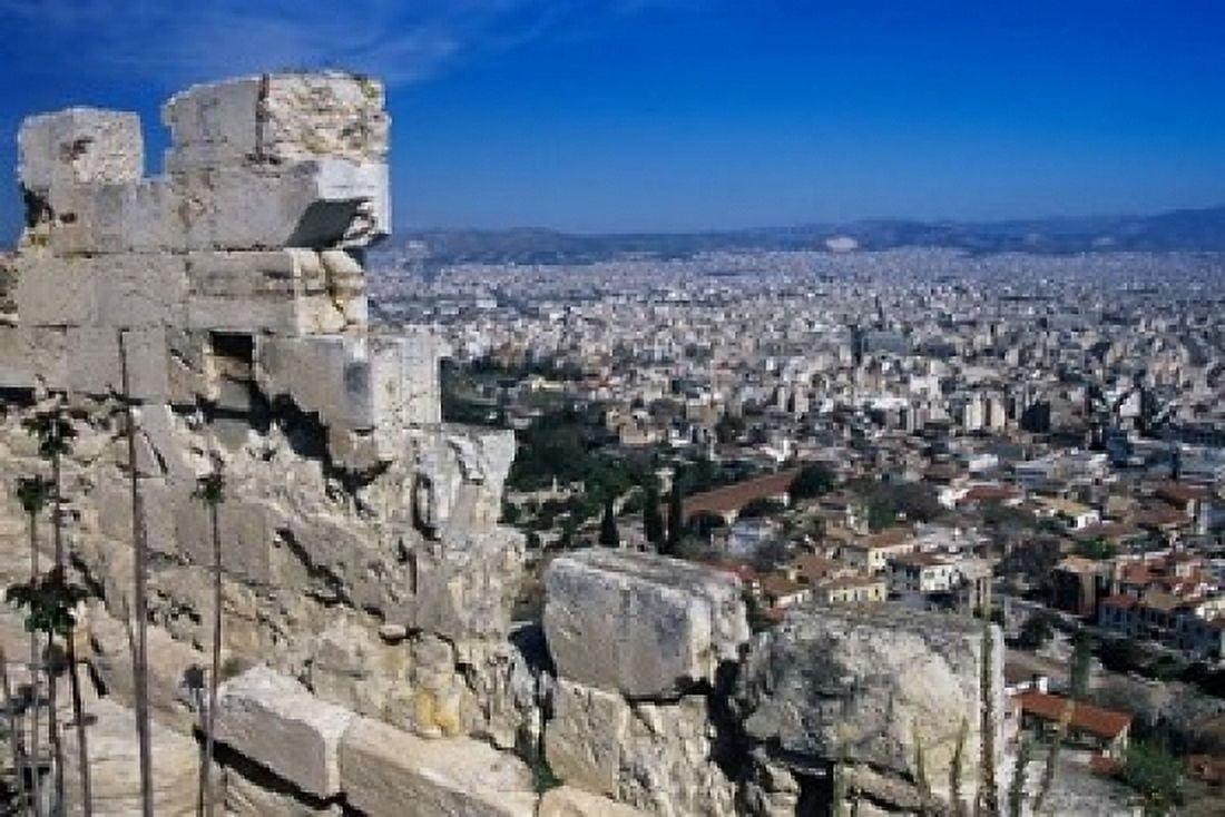 View of Athens From Acropolis Greece Canvas Art - Rolf Nussbaumer DanitaDelimont (18 x 12)