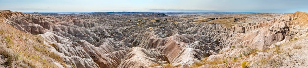View of Badlands National Park South Dakota USA Canvas Art - Panoramic Images (36 x 12)