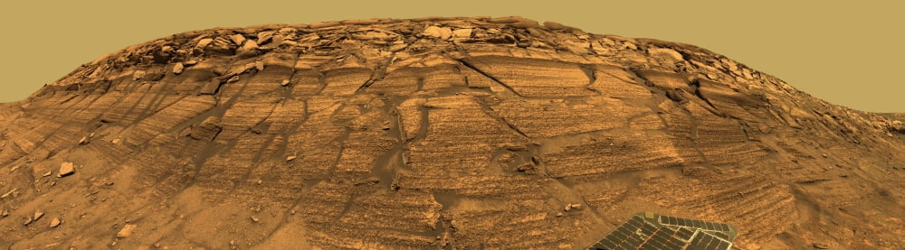 View of Burns Cliff on Mars Canvas Art - Stocktrek Images (54 x 15)