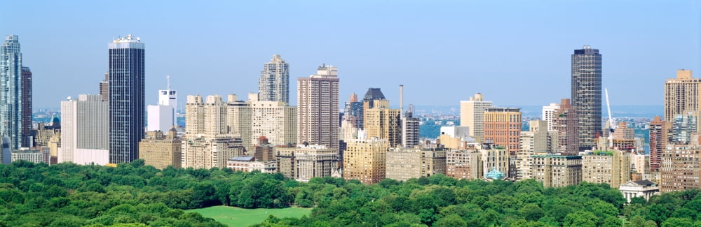 View of Central Park with city in the background Manhattan New York City New York State USA Canvas Art - Panoramic Images (36 x 12)
