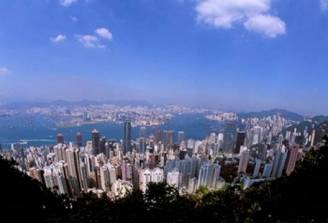 View of City from Victoria Peak Hong Kong China Canvas Art - Bill Bachmann DanitaDelimont (24 x 15)