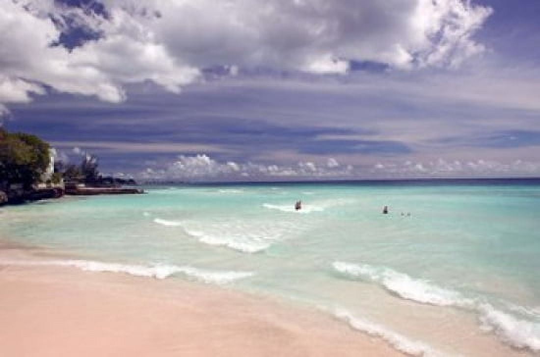 View of Dover Beach Barbados Caribbean Canvas Art - Walter Bibikow DanitaDelimont (34 x 23)