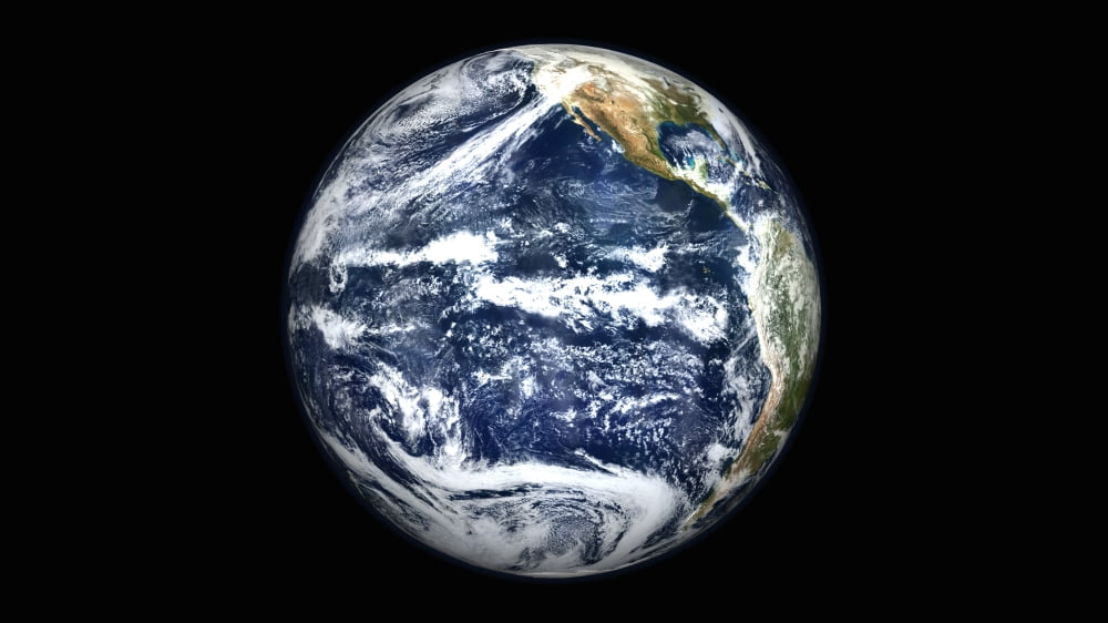 View of Full Earth centered over the Pacific Ocean Canvas Art - Stocktrek Images (37 x 21)