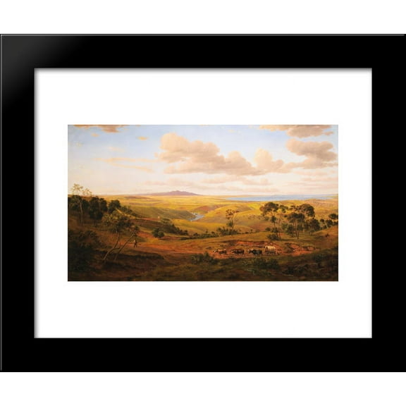 View of Geelong 20x24 Framed Art Print by Eugene von Guerard