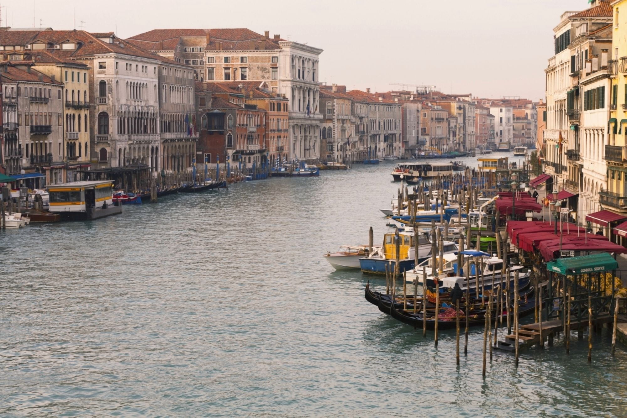 View of Grand Canal from Rialto Bridge Venice Italy Canvas Art - Kav Dadfar Design Pics (38 x 24)