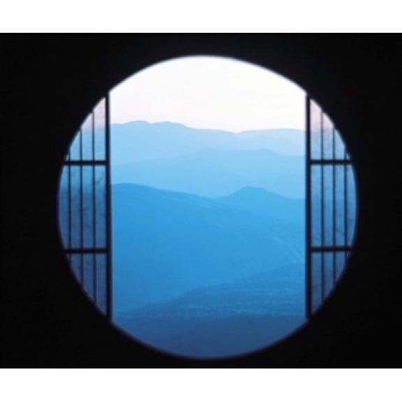 View of Hazy Blue Mountain Ranges Canvas Art - Panoramic Images (36 x 30)