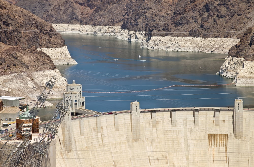 View of Hoover Dam Black Canyon Colorado River Nevada USA Canvas Art - Panoramic Images (27 x 9)