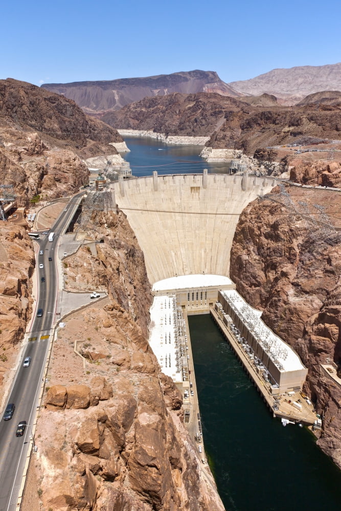 View of Hoover Dam Black Canyon Colorado River Nevada USA Canvas Art - Panoramic Images (27 x 9)