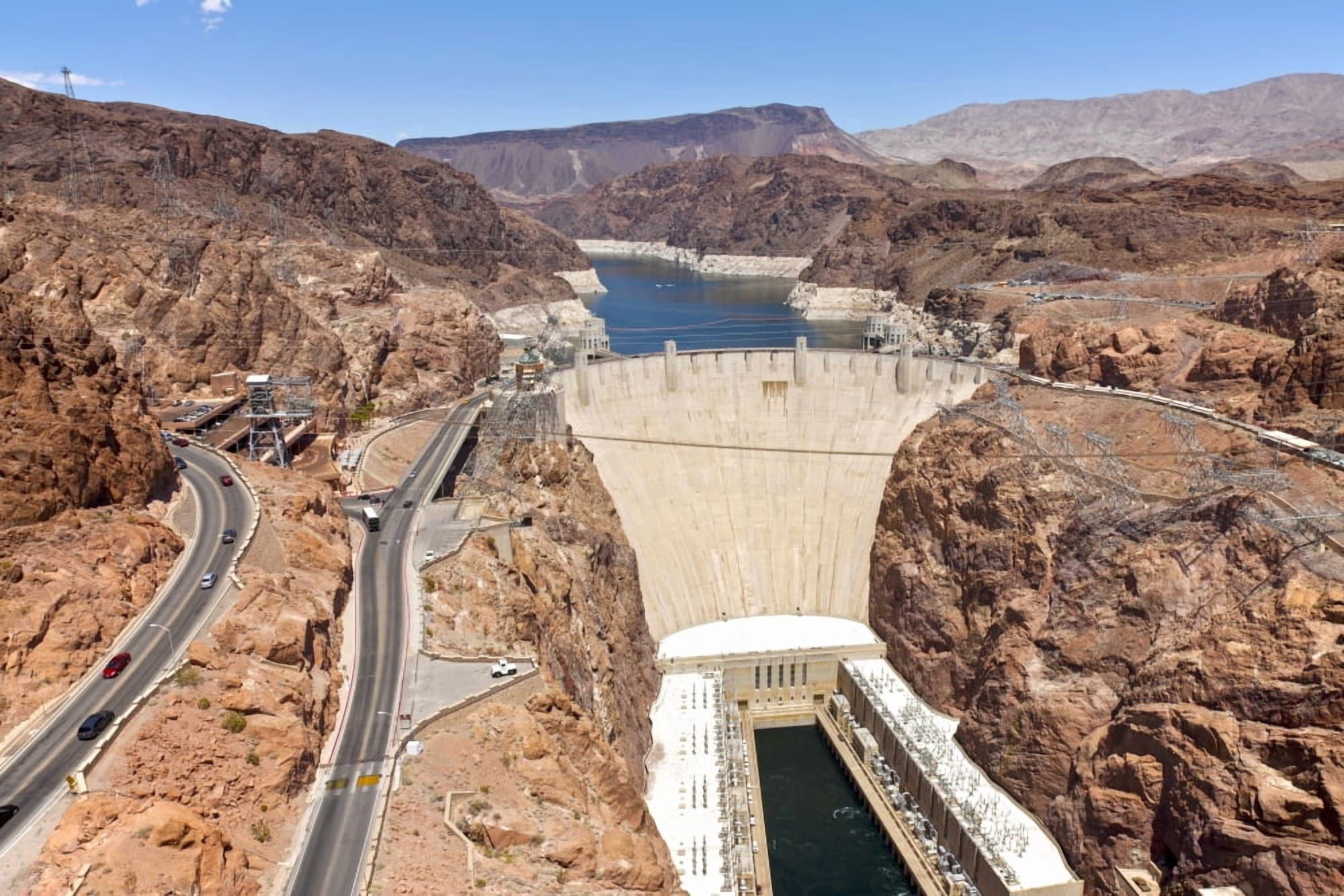 View of Hoover Dam Black Canyon Colorado River Nevada USA Canvas Art - Panoramic Images (36 x 12)