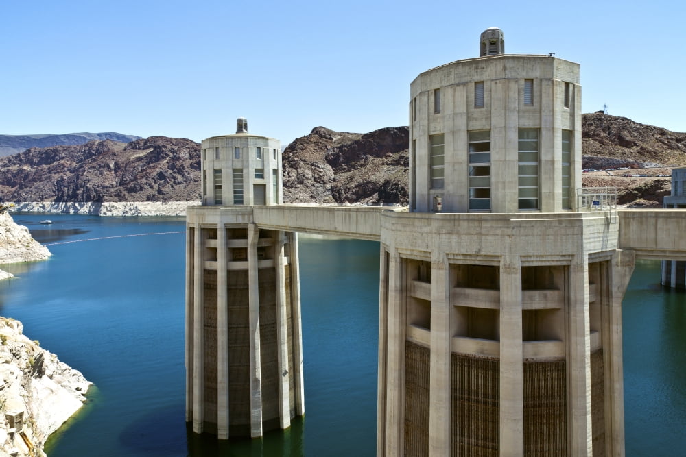 View of Hoover Dam Black Canyon Colorado River Nevada USA Canvas Art - Panoramic Images (36 x 12)
