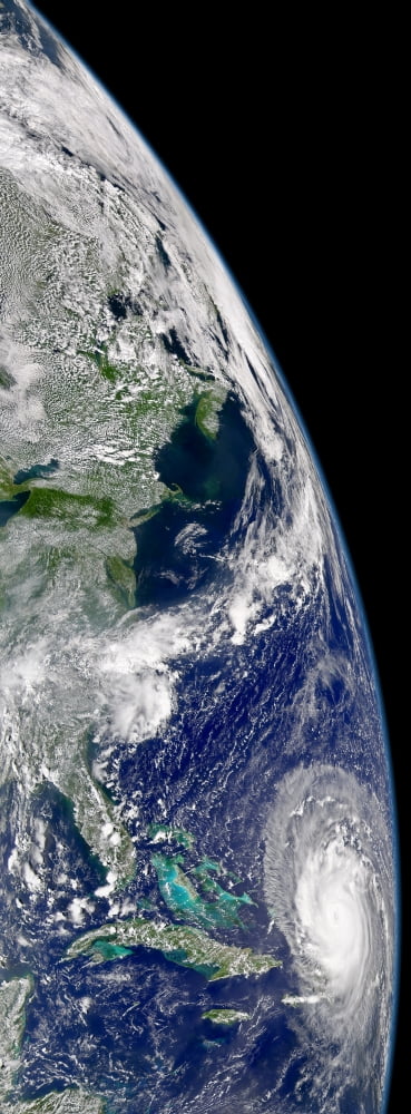 View of Hurricane Frances on a partial view of Earth Canvas Art - Stocktrek Images (17 x 46)