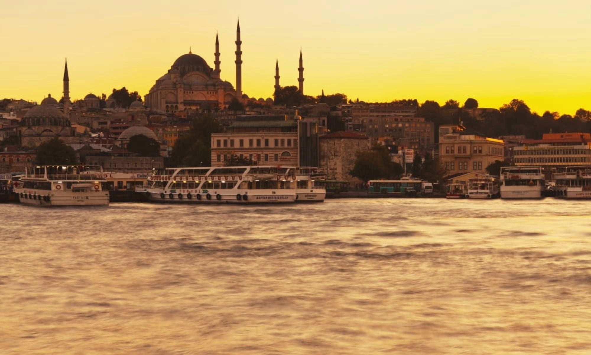 View of Istanbul at sunset Istanbul Turkey Canvas Art - Kav Dadfar Design Pics (40 x 24)