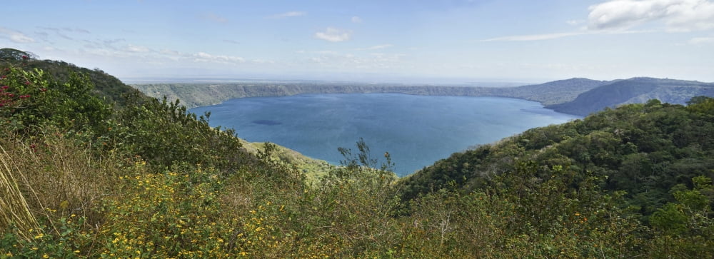 View of Laguna de Apoyo from the village of Catarina Nicaragua Canvas Art - Panoramic Images (36 x 12)