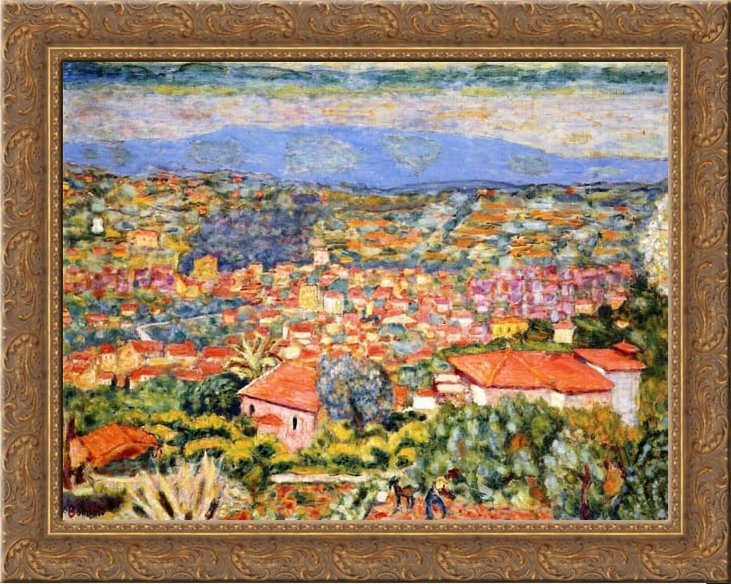 View of Le Cannet, Roofs 24x20 Gold Ornate Wood Framed Canvas Art by ...