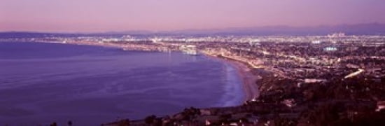 View of Los Angeles downtown California USA Canvas Art - Panoramic Images (36 x 12)