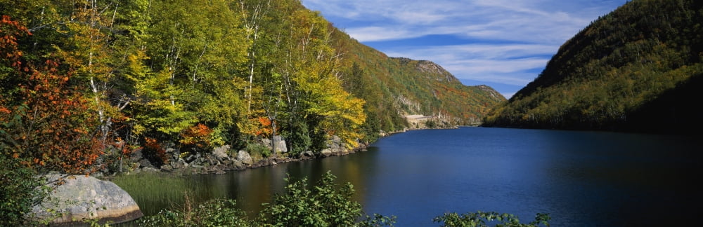 View of Lower Cascade Lake Keene Essex County New York State USA Canvas Art - Panoramic Images (12 x 36)