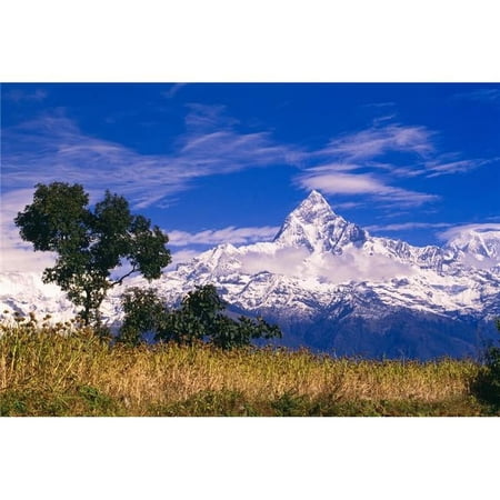 View of Machhapuchhare from Sarangkot Annapurna Region Nepal Poster Print by Bilderbuch, 36 x 24 - Large