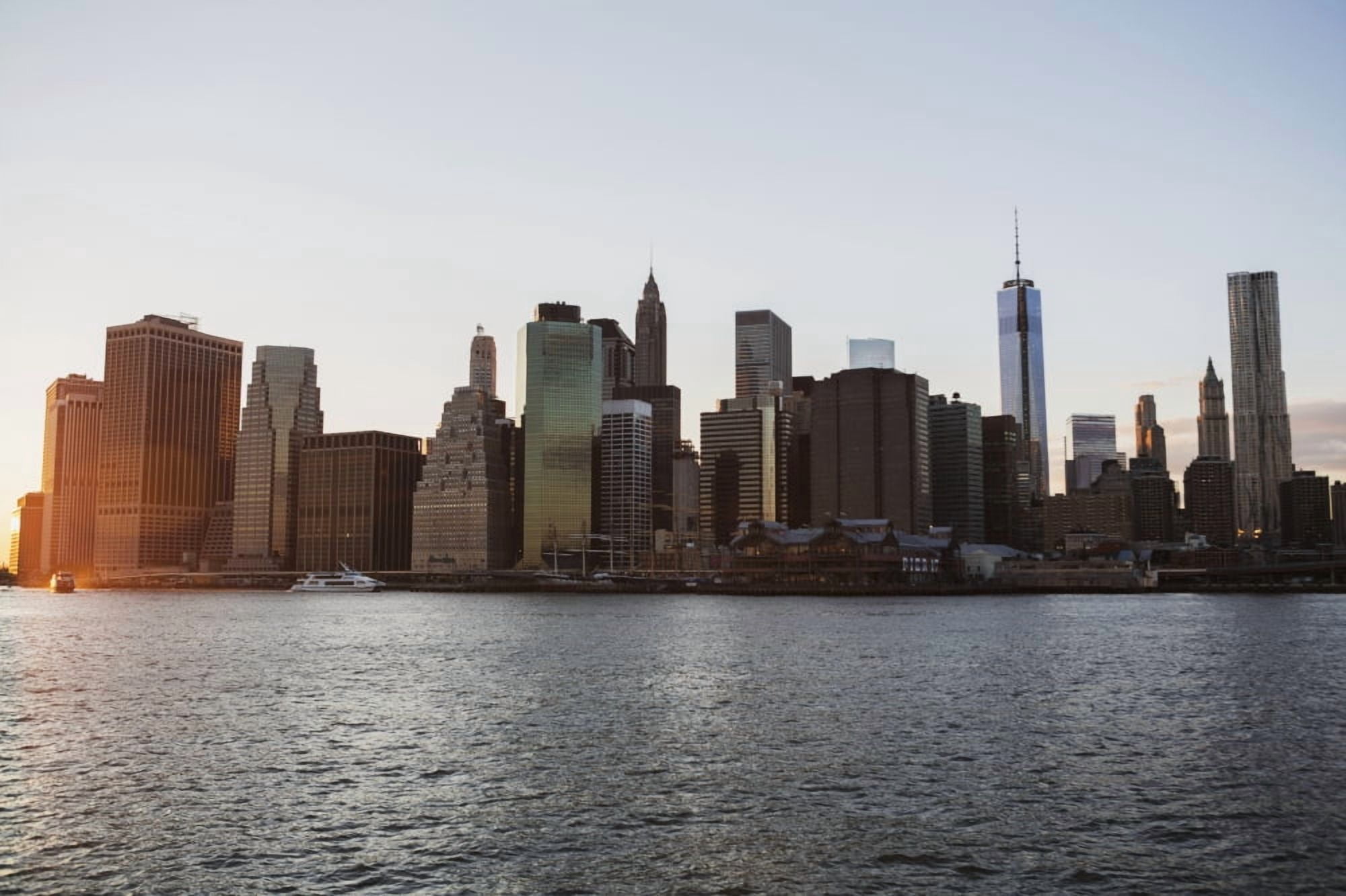 View of Manhattan at dusk from Brooklyn New York City New York United States of America Canvas Art - Kate Williams Design Pics (19 x 12)