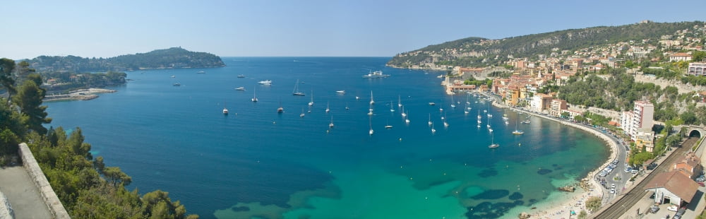 View of Mediteranean overlooking French Riviera France Canvas Art - Panoramic Images (12 x 39)