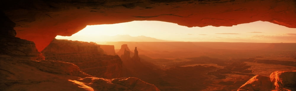 View of Mesa arch in Canyonlands national Park Utah USA Canvas Art - Panoramic Images (36 x 12)