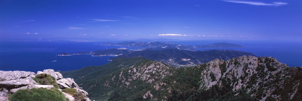 View of Mount Capanne Island of Elba Tuscany Italy Canvas Art - Panoramic Images (27 x 9)