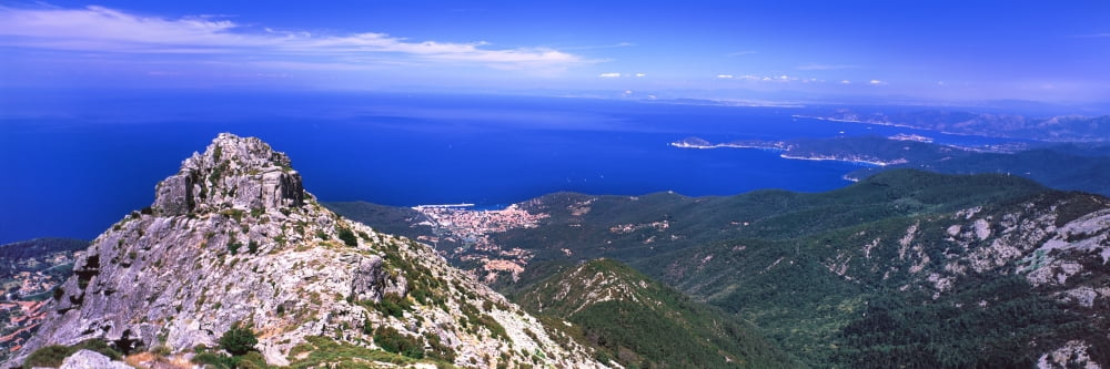 View of Mount Capanne Island of Elba Tuscany Italy Canvas Art - Panoramic Images (36 x 12)
