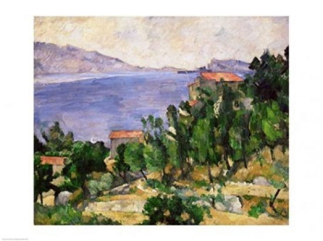 View of Mount Marseilleveyre and the Isle of Maire Canvas Art - Paul Cezanne (36 x 24)