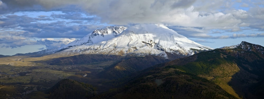 View of Mount St Helens with dramatic sky Skamania County Washington State USA Canvas Art - Panoramic Images (27 x 9)